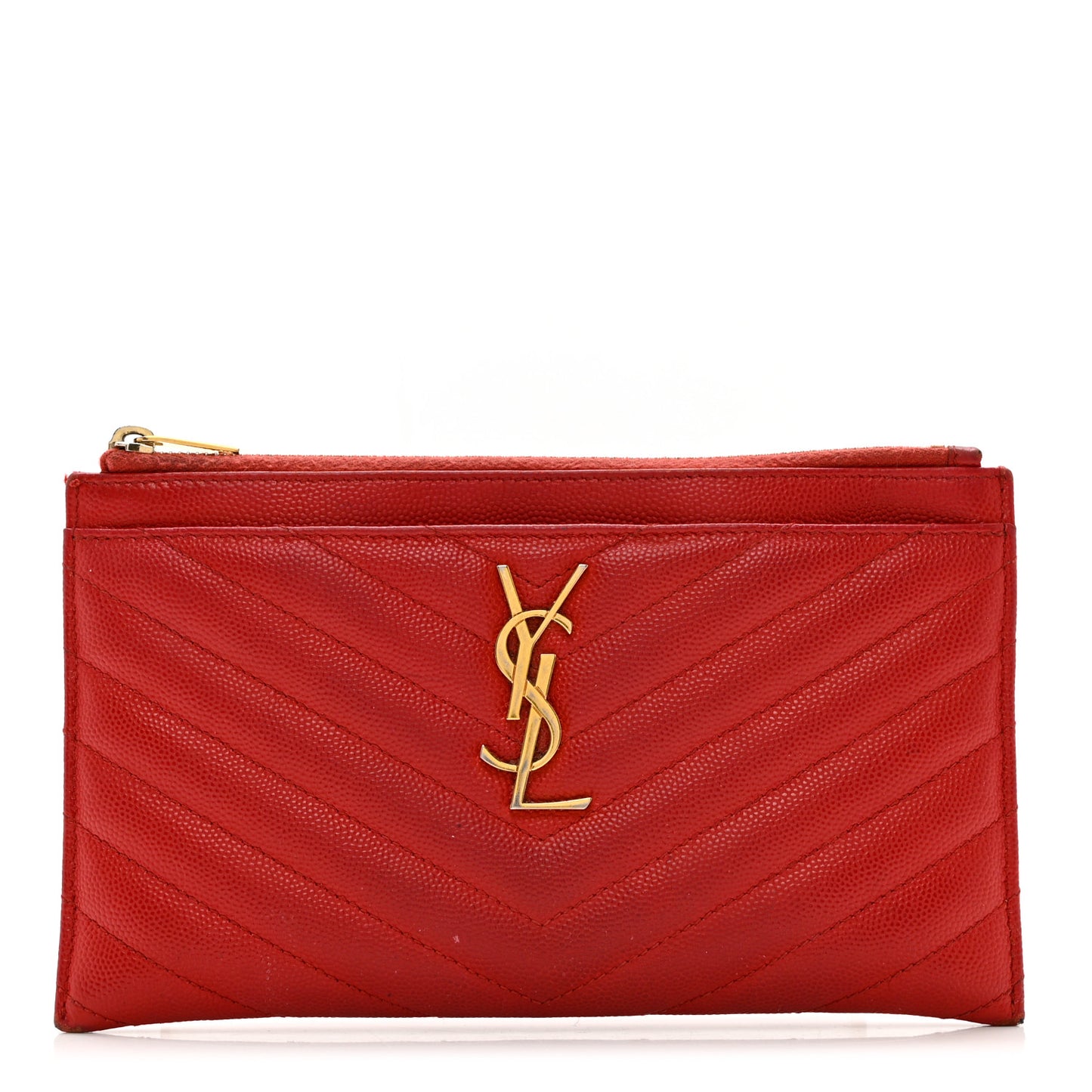 Grain De Poudre Chevron Monogram Bill Pouch Rouge Eros