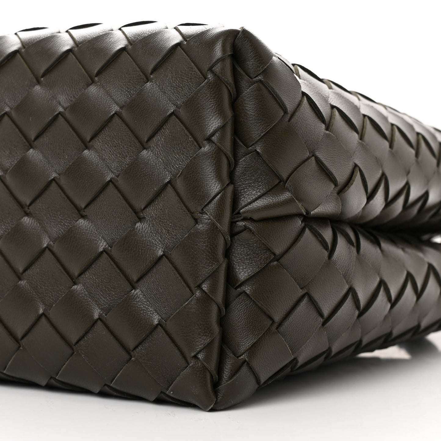 Nappa Intrecciato Medium Andiamo Shoulder Bag Kaki