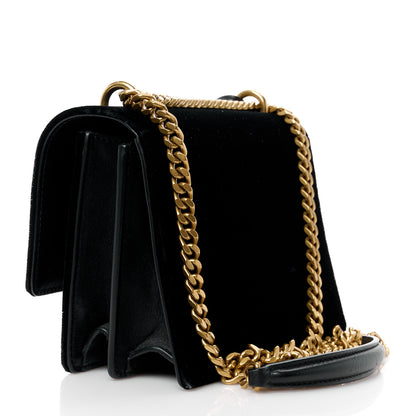 Saint Laurent Velvet Small Monogram Sunset Black 3 of 12