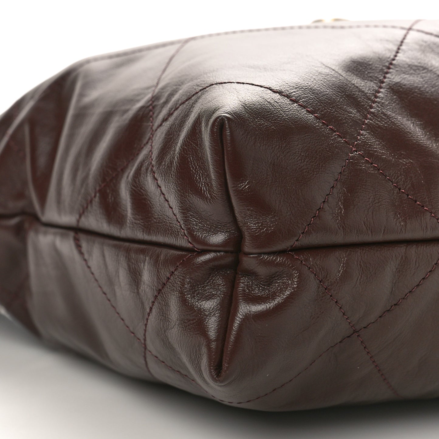 Shiny Calfskin Quilted Small Chanel 22 Brown