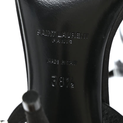 Saint Laurent Crystal Raso Seta 100 Ankle Strap Sandals 38.5 Black 7 of 7