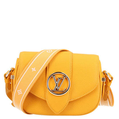 Louis Vuitton Grained Calfskin LV Pont 9 Soft PM Sunbeam 1 of 9