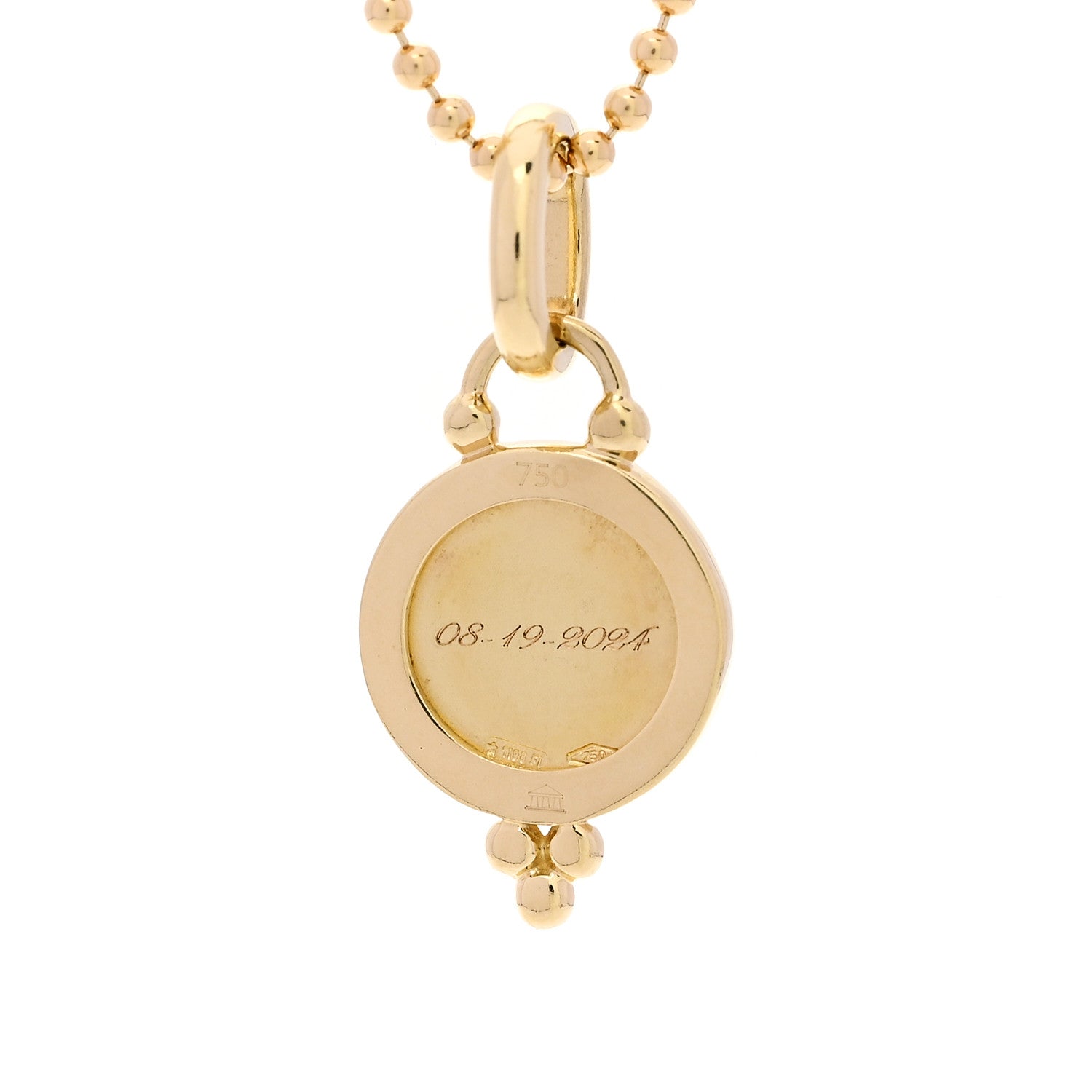 Temple St. Clair 18K Yellow Gold 10mm Angel Pendant Ball Chain Necklace 5 of 6