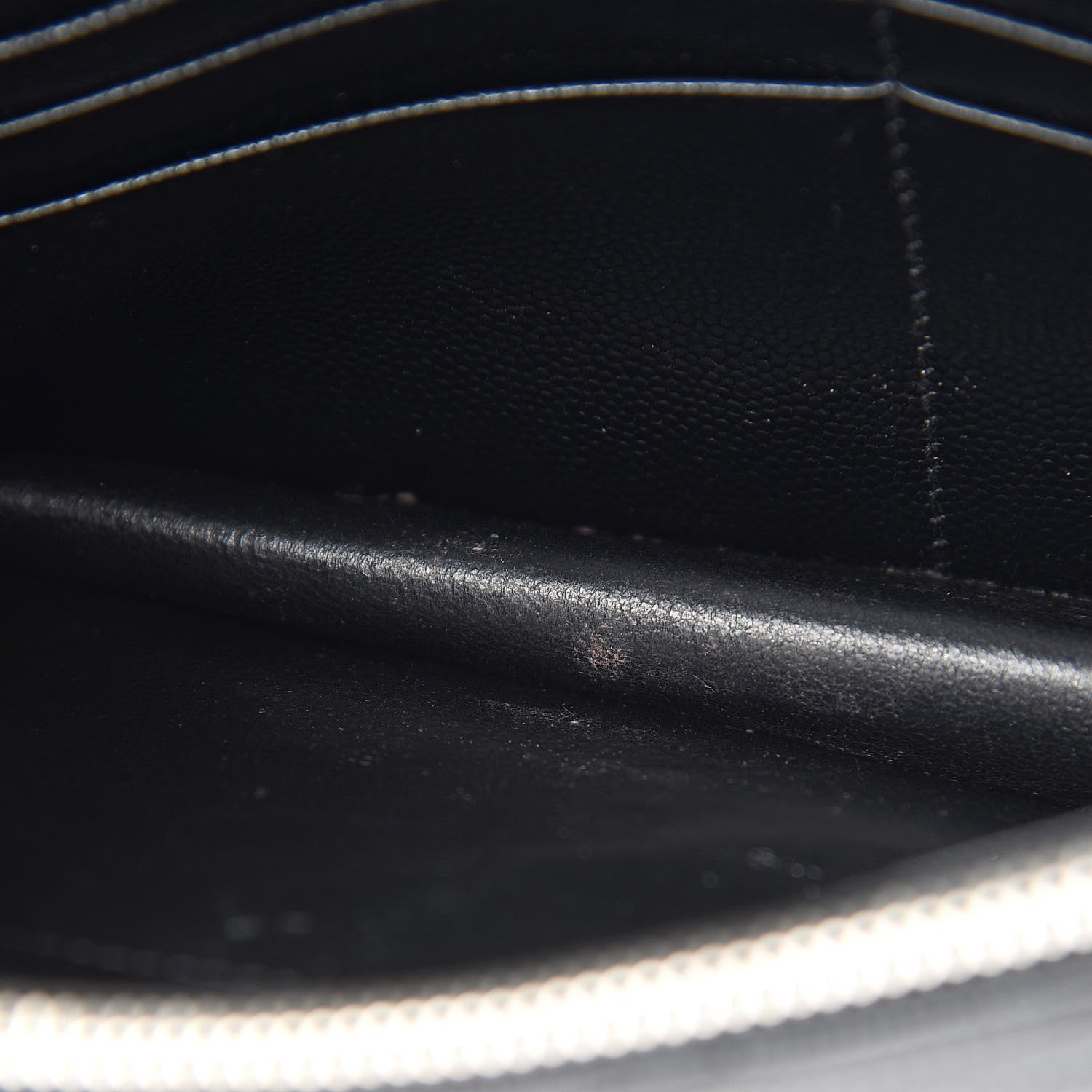 Saint Laurent Grain De Poudre Matelasse Chevron Monogram Envelope Chain Wallet Black 7 of 12
