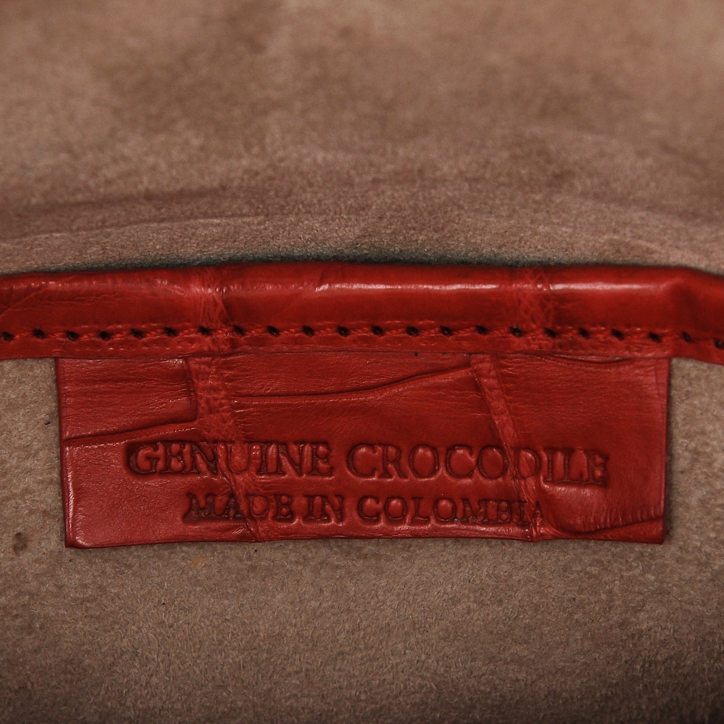 Crocodile Round Flap Top Crossbody Red