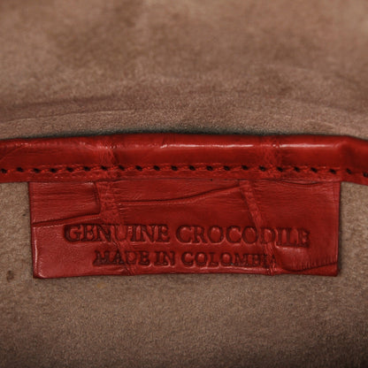 Nancy Gonzalez Crocodile Round Flap Top Crossbody Red 6 of 7