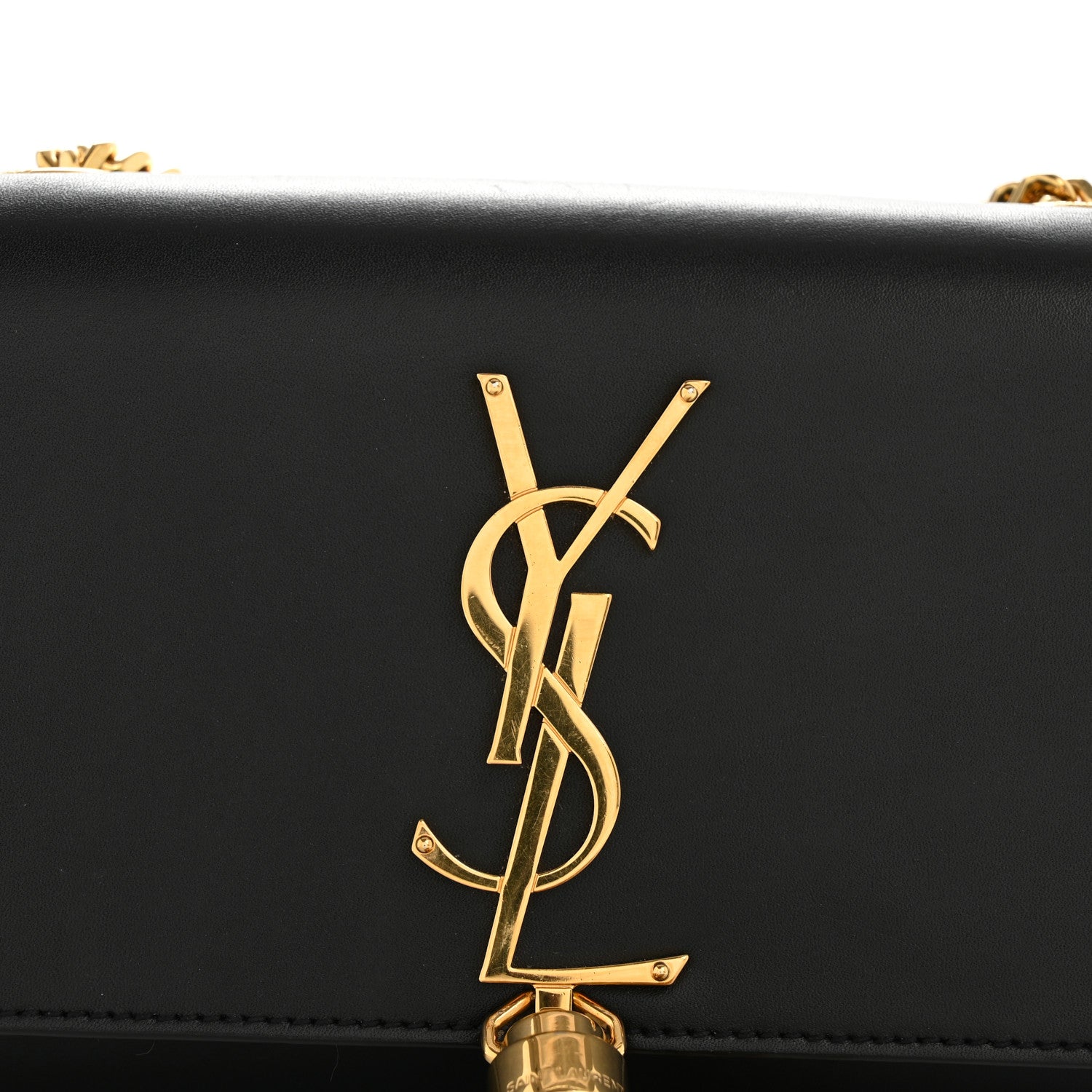 Saint Laurent Calfskin Small Classic Monogram Kate Tassel Satchel Black 13 of 15