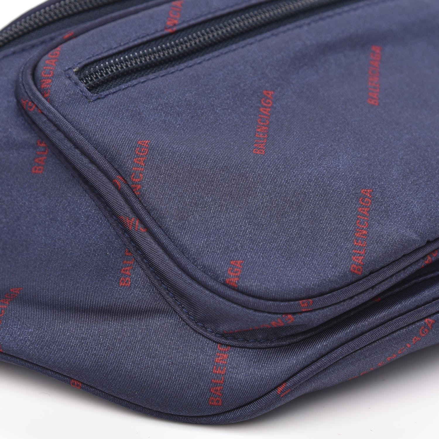 Balenciaga Twill Nylon Allover Logo Explorer Beltpack Bleu Canopee Rouge 8 of 9