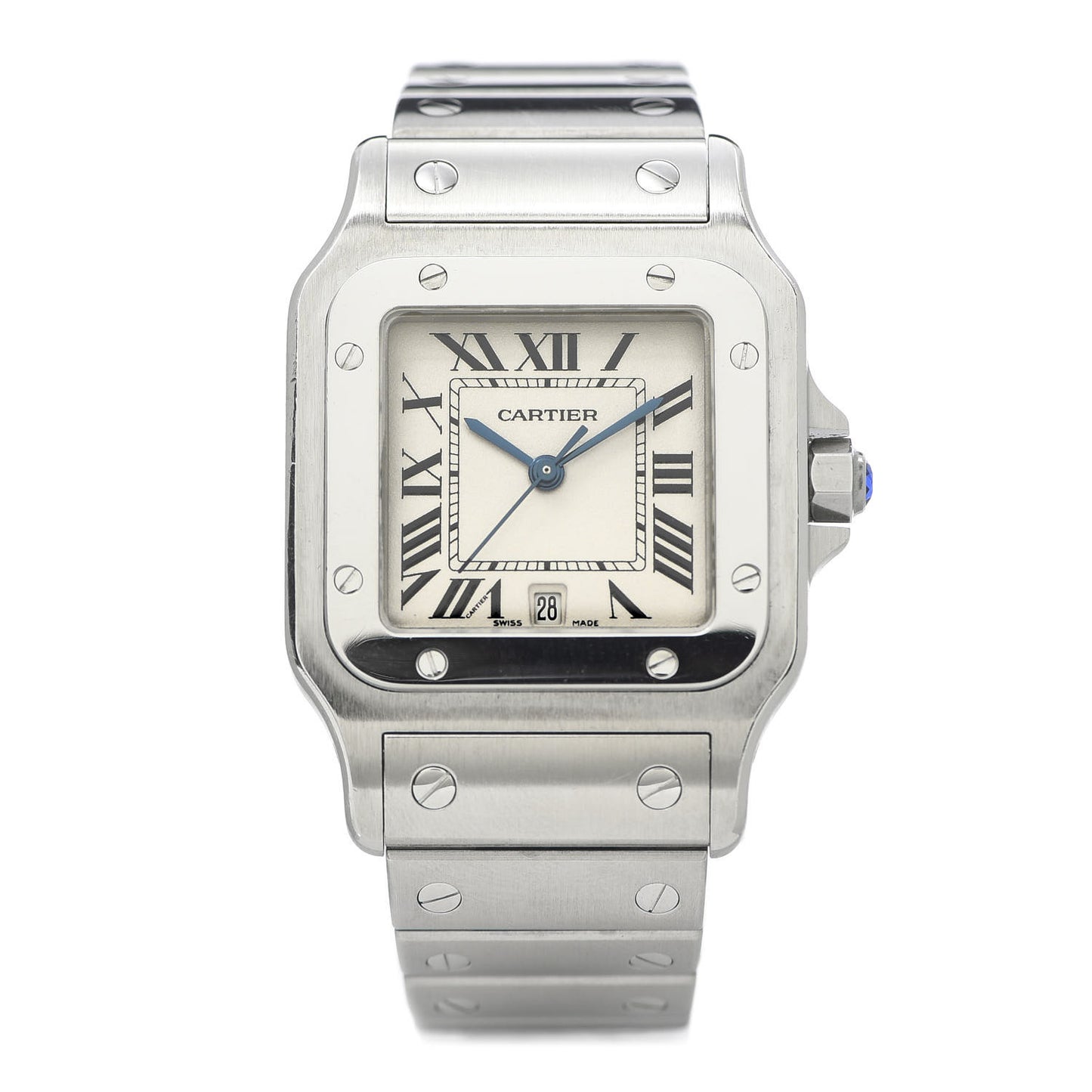 Stainless Steel 29mm Santos De Galbee Quartz Watch