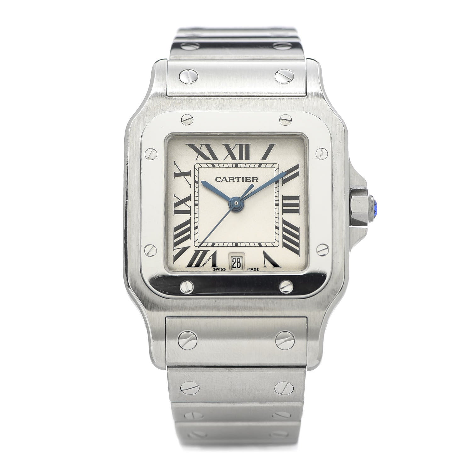 Cartier Stainless Steel 29mm Santos De Galbee Quartz Watch 1 of 7