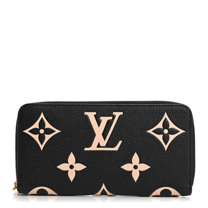 Louis Vuitton Empreinte Monogram Giant Zippy Wallet Black Beige 1 of 6