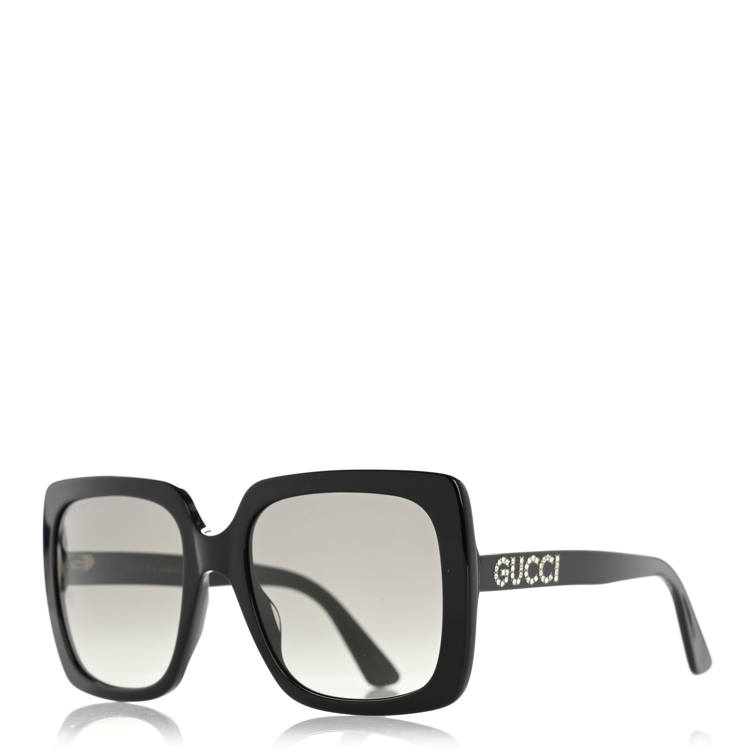 Gucci Crystal Square Frame GG Sunglasses GG0418S Black 1 of 8