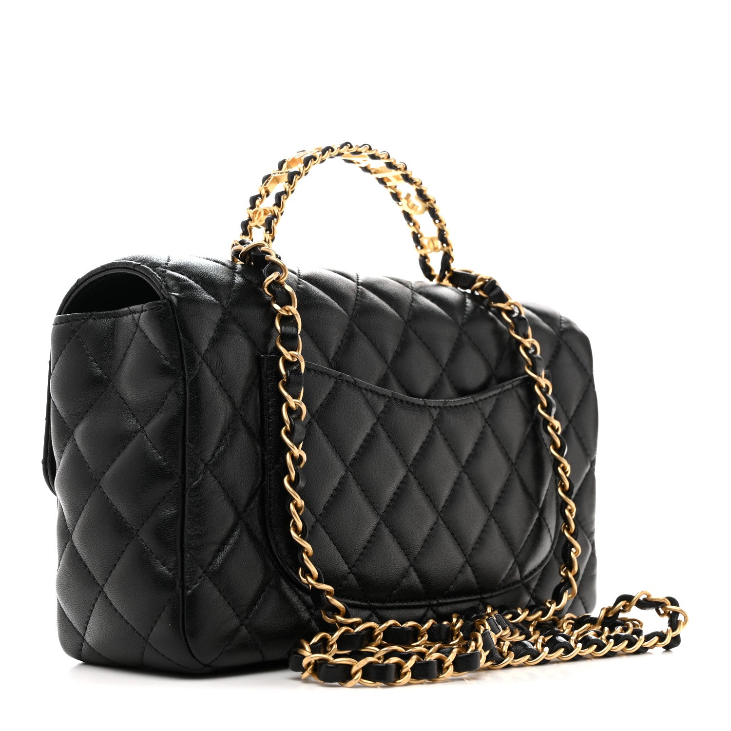 Chanel Lambskin Quilted Small Strass On Top Flap Bag Black 3 of 11