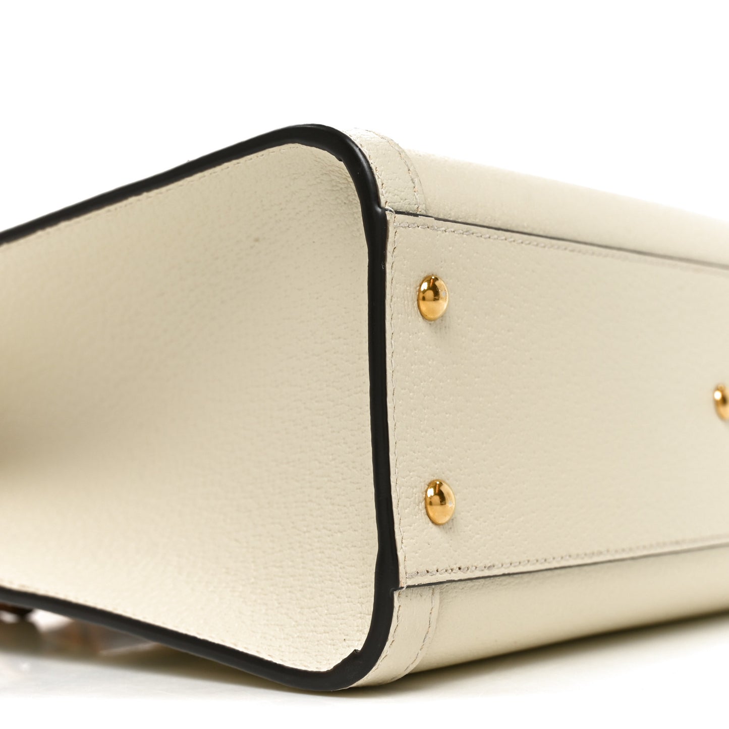 Textured Dollar Calfskin Web Small Diana Tote Bag Mystic White