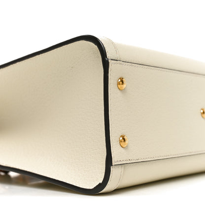 Gucci Textured Dollar Calfskin Web Small Diana Tote Bag Mystic White 9 of 10
