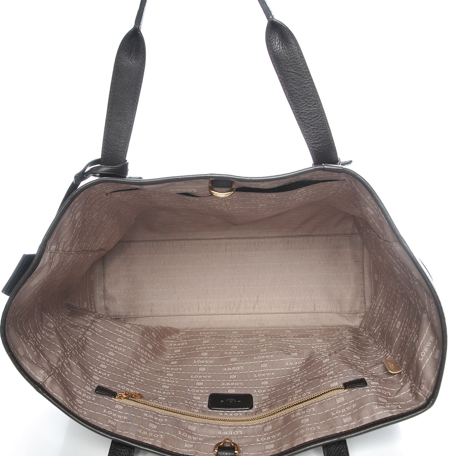 Loewe Calfskin Embossed Logo Shopper Tote Brown 5 of 13