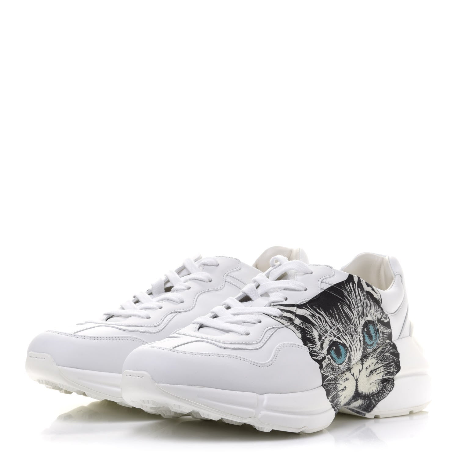 Gucci Calfskin Mystic Cat Rhyton Sneakers 40 Great White 3 of 9