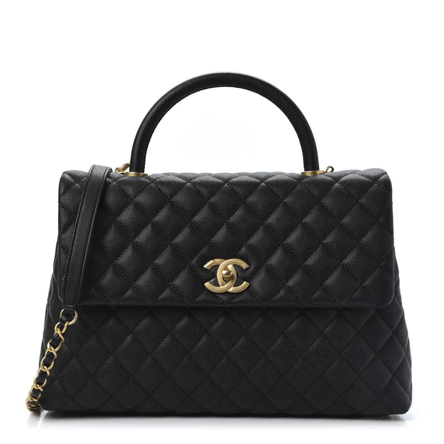 Chanel Caviar Quilted Medium Coco Handle Flap Black 1 of 10