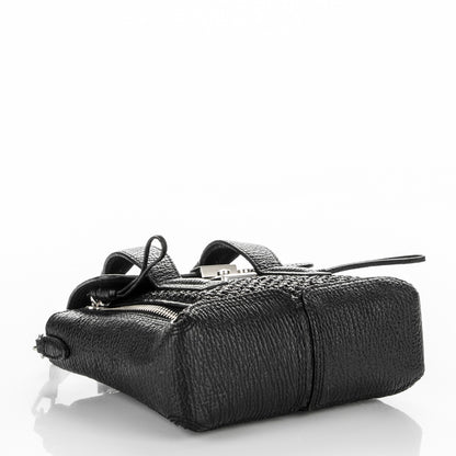 3.1 Phillip Lim 3.1 Textured Calfskin Woven Panel Mini Pashli Satchel Black Silver 4 of 8