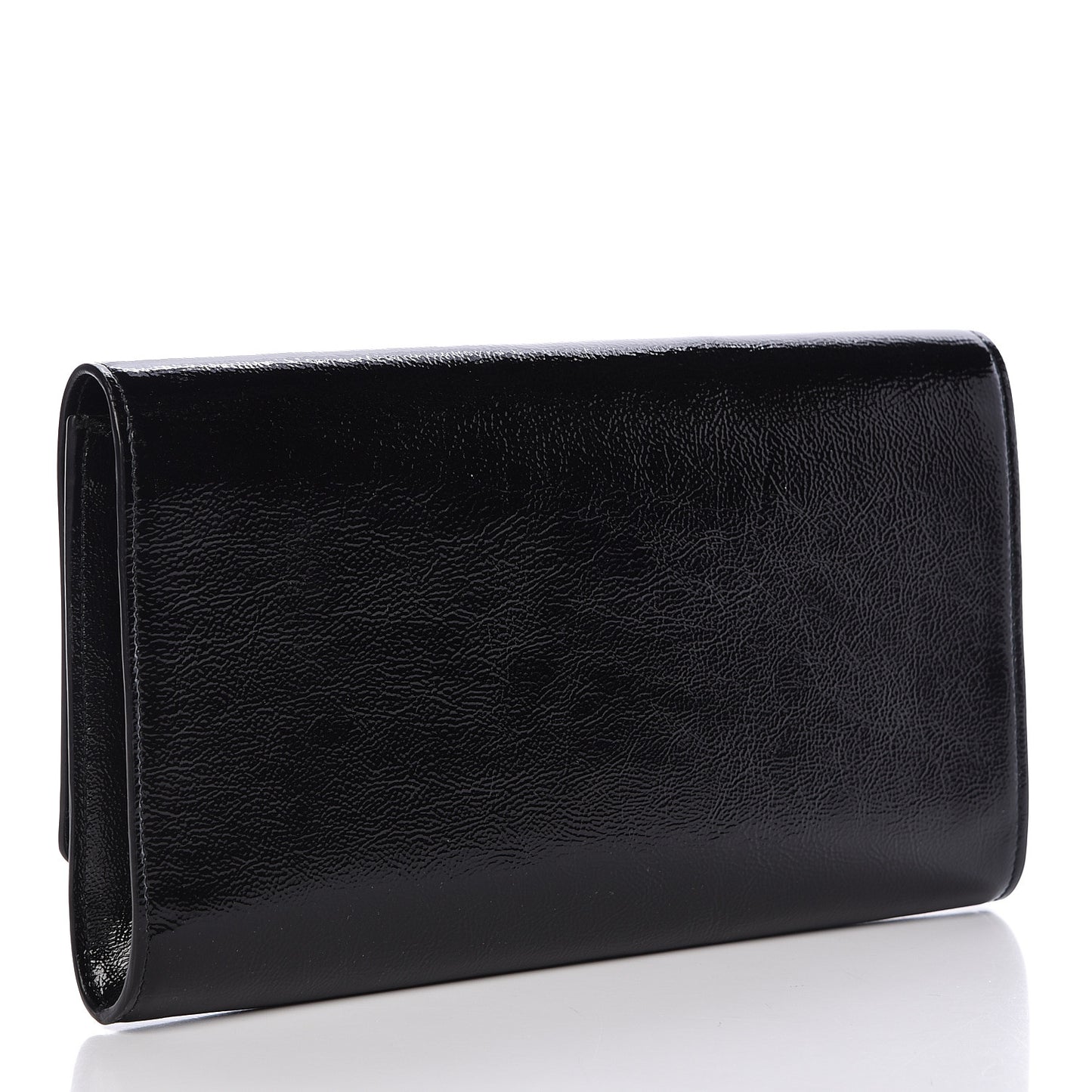 Textured Patent Monogram Large Belle De Jour Clutch Black