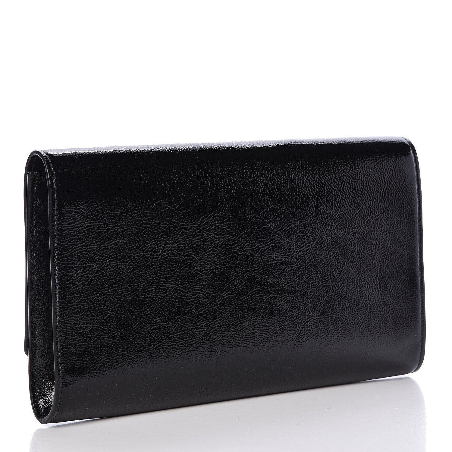 Saint Laurent Textured Patent Monogram Large Belle De Jour Clutch Black 3 of 12