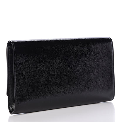 Saint Laurent Textured Patent Monogram Large Belle De Jour Clutch Black 3 of 12