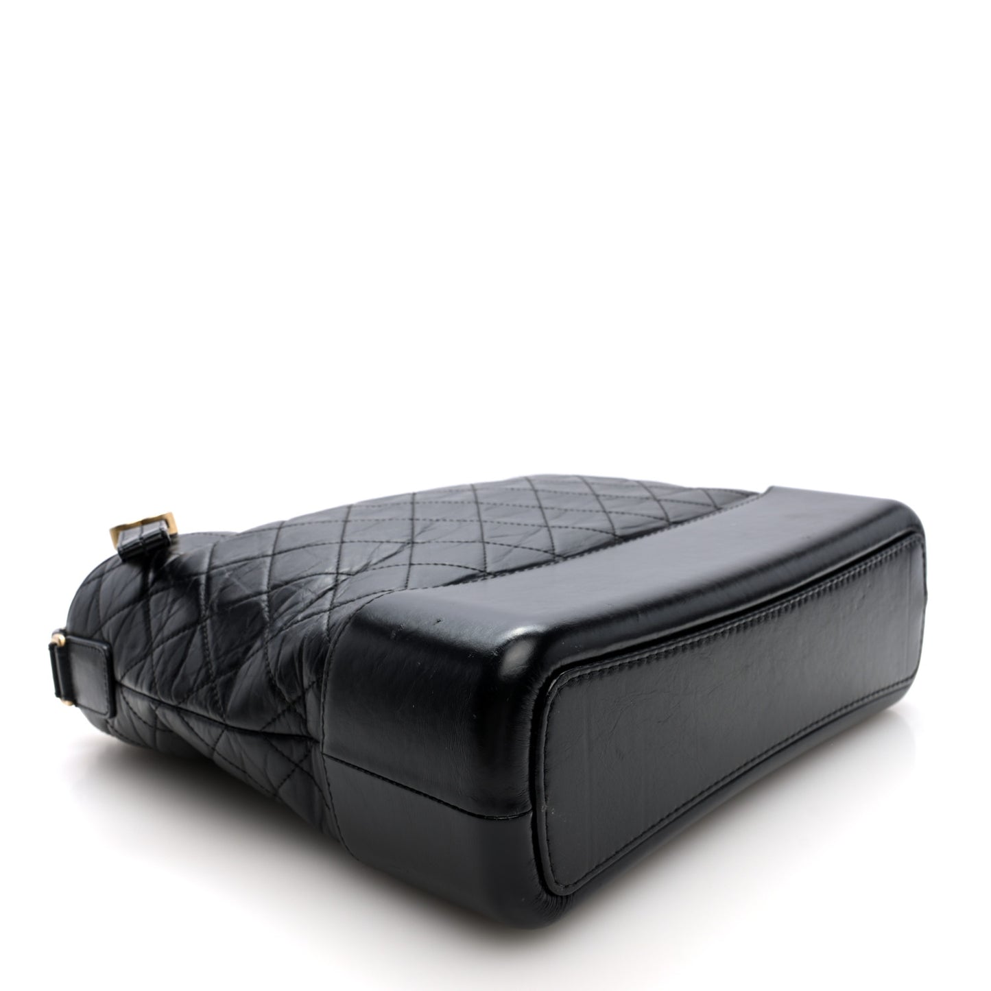 Aged Calfskin Quilted Large Gabrielle Hobo Black