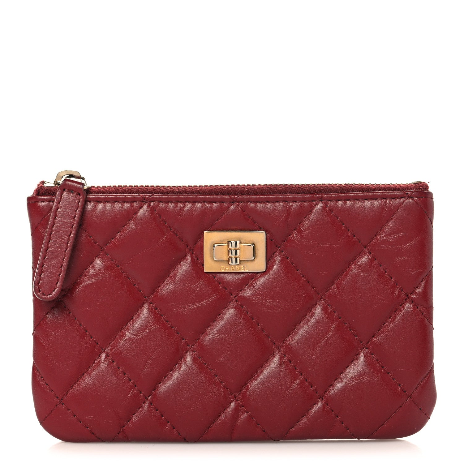 Chanel Aged Calfskin Quilted Small Reissue Cosmetic Case Red 1 of 7