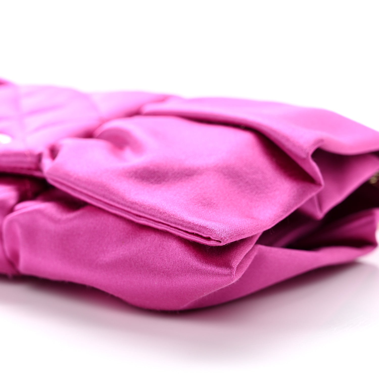 Chanel Satin Tie My Bow Flap Clutch With Chain Dark Pink 10 of 11
