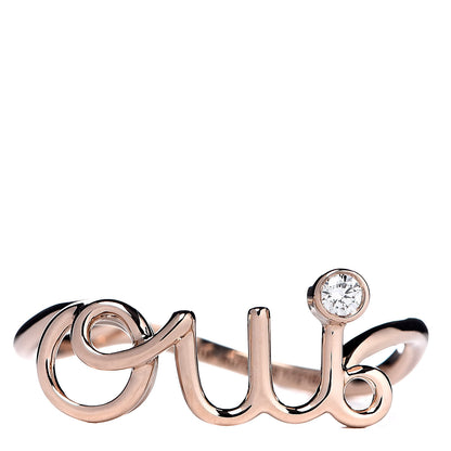 Christian Dior 18K Rose Gold Diamond Oui Ring 54 7 1 of 6