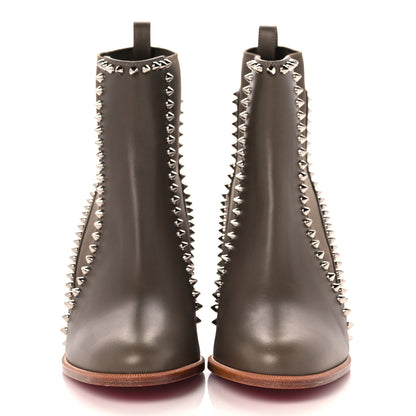 Christian Louboutin Calfskin Spikes Chelsea Outline Boots 37 Silex Grey 2 of 8