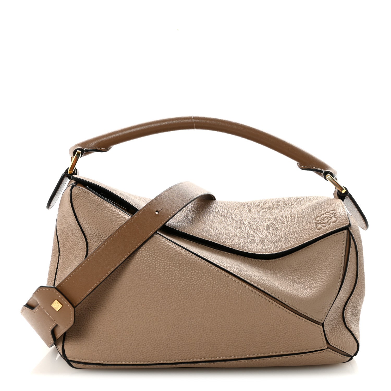 Loewe Grained Calfskin Medium Puzzle Bag Sand Mink 1865743
