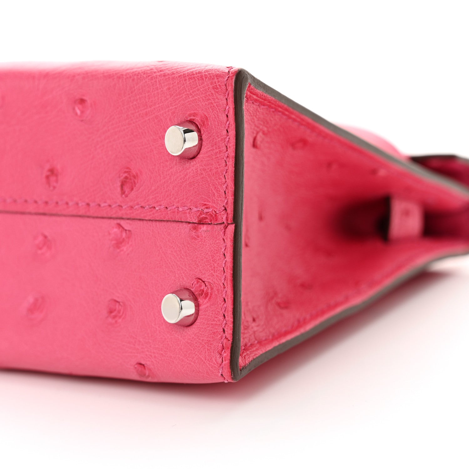 Hermes Ostrich Kelly Sellier Mini 20 Rose Tyrien 10 of 12
