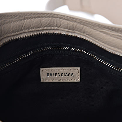 Balenciaga Agneau Classic Silver Hardware S City Logo Strap Light Beige Black 7 of 10