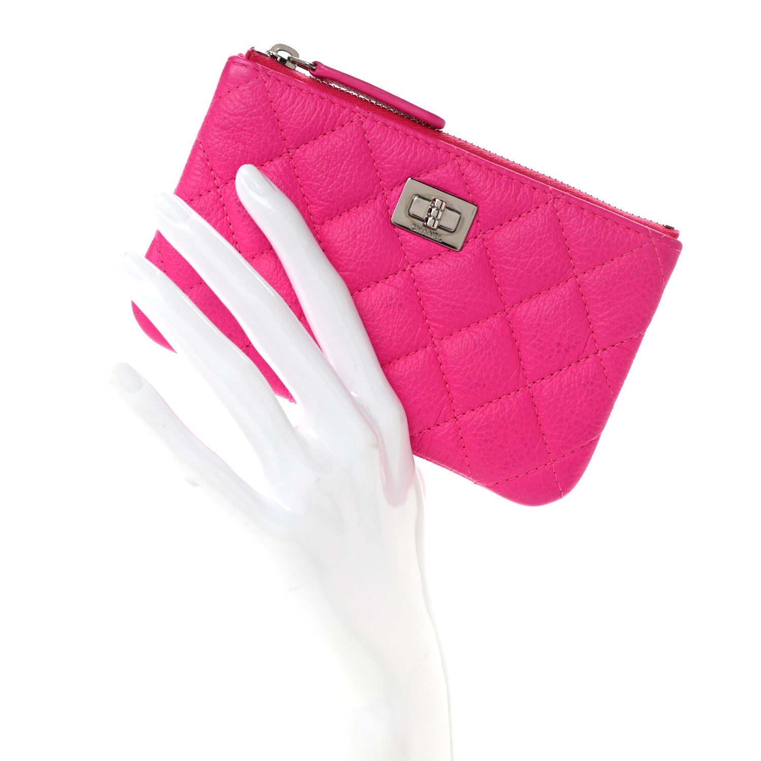 Chanel Goatskin Quilted Small Reissue Cosmetic Case Pink 2 of 9