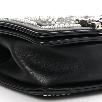 Chanel Calfskin Pearl Chevron Small Boy Flap Black 9 of 10
