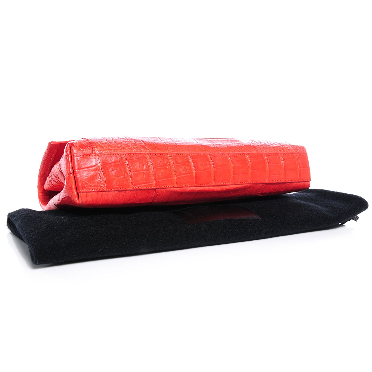 Crocodile Gotham Flap Clutch Orange