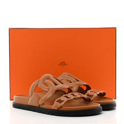 Hermes Nappa Extra Sandals 37 Naturel 9 of 9