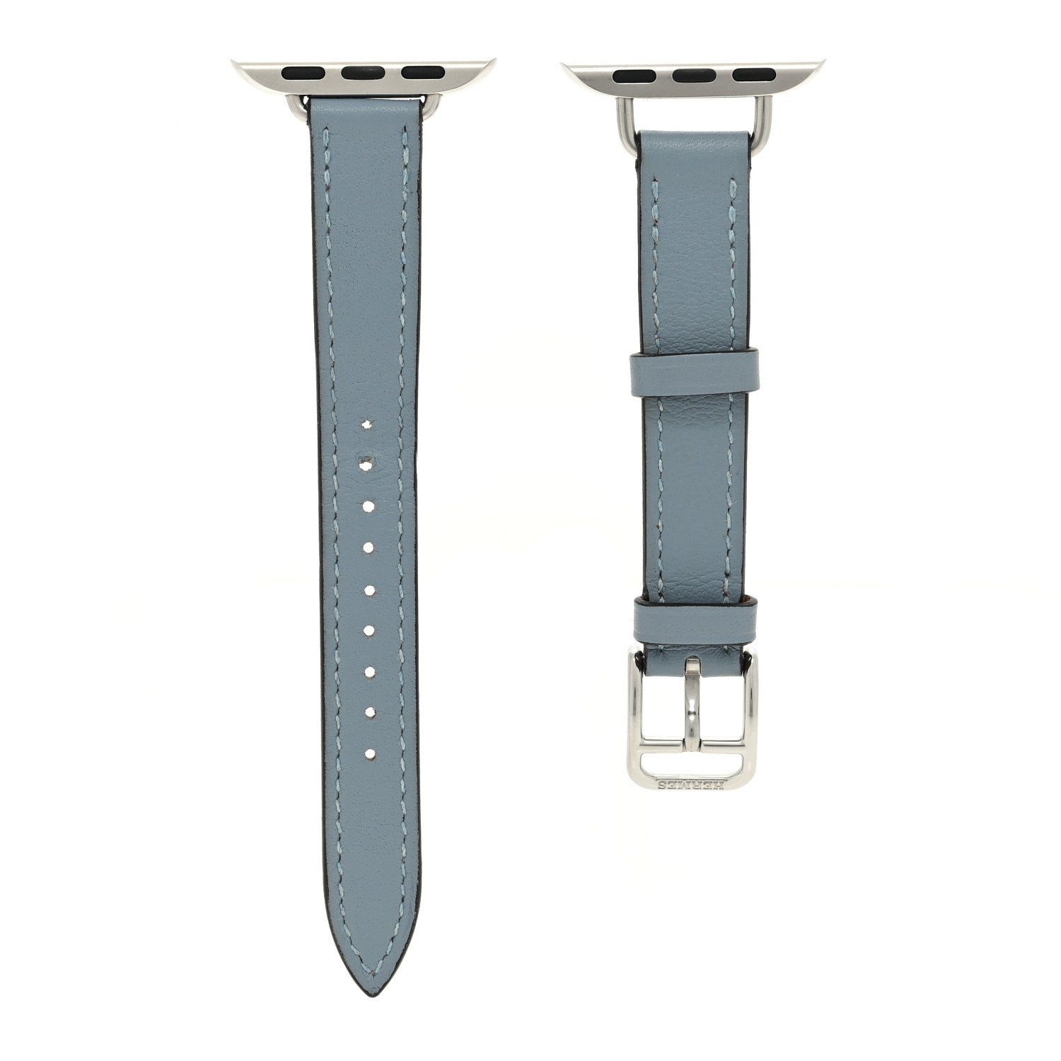 Hermes Swift 45mm Apple Watch Single Tour Band Bleu Lin 1 of 6