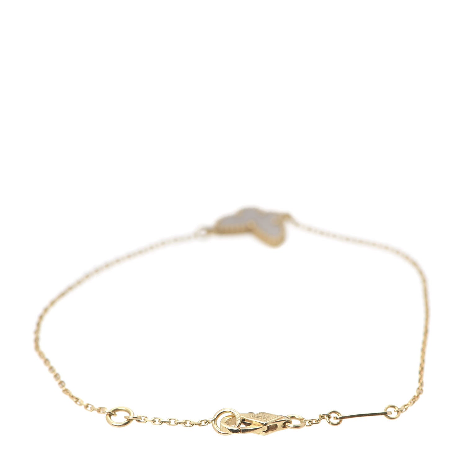Van Cleef & Arpels 18K Yellow Gold Mother of Pearl Sweet Alhambra Butterfly Bracelet 3 of 8