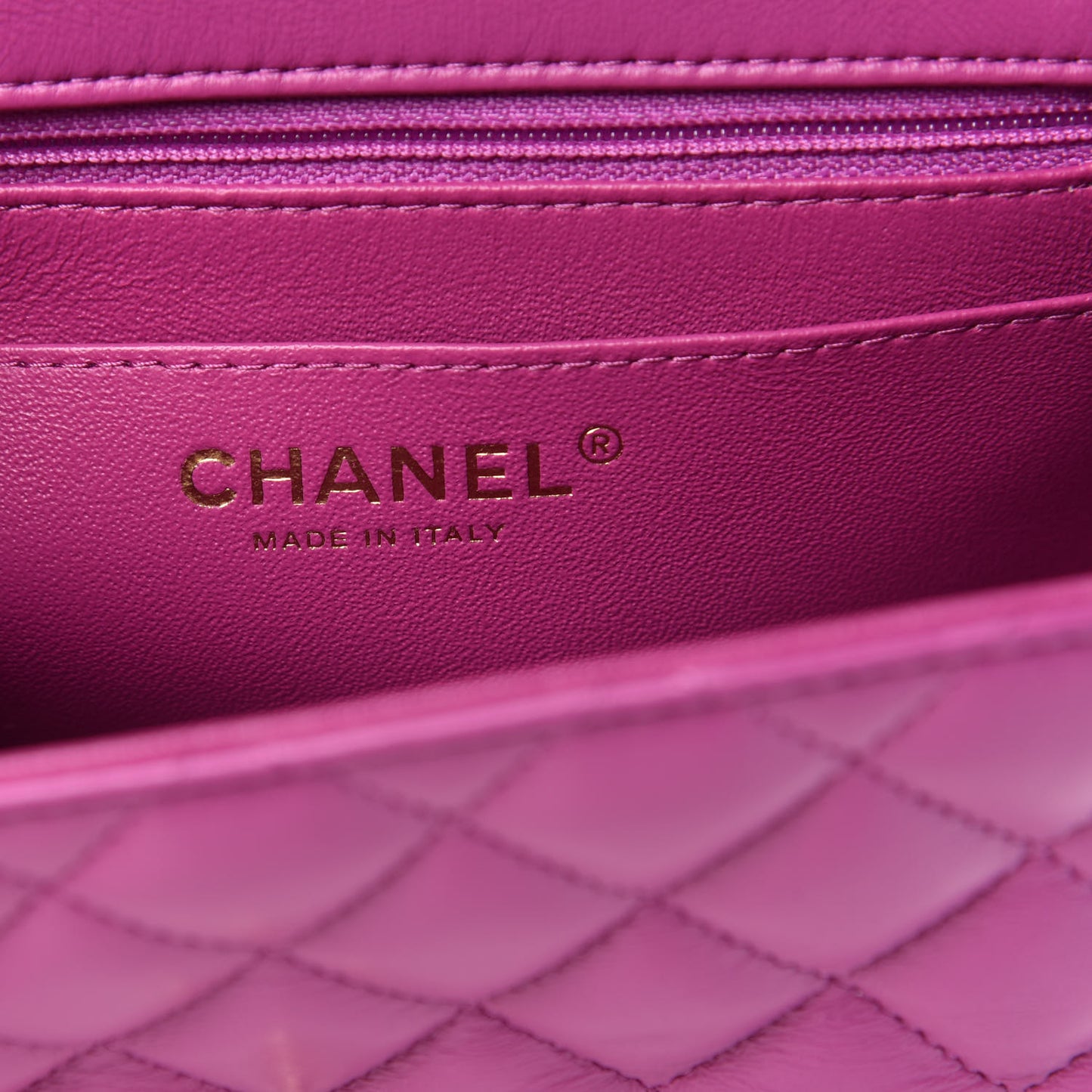 Lambskin Quilted Mini Square Flap Purple