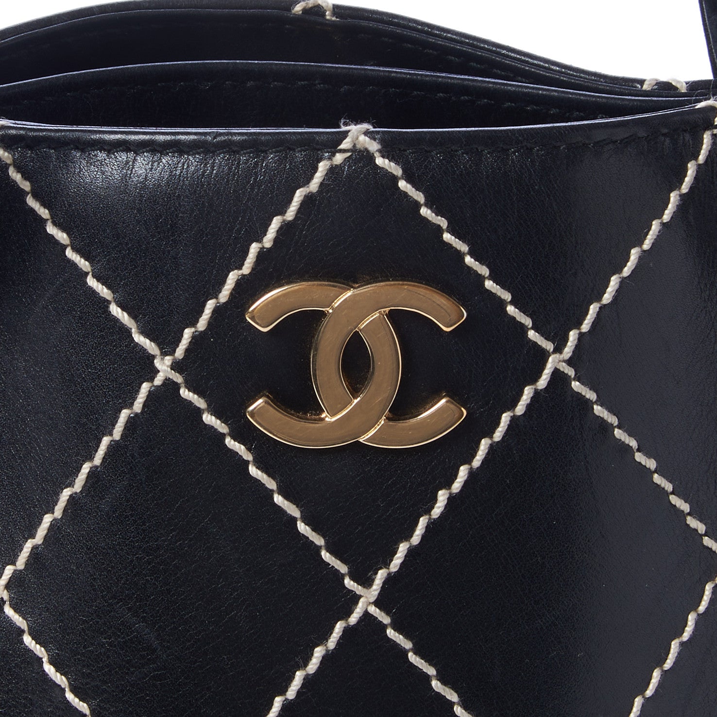 Chanel Calfskin Wild Stitch Large Tote Black 7 of 9