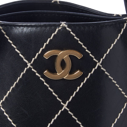 Chanel Calfskin Wild Stitch Large Tote Black 7 of 9