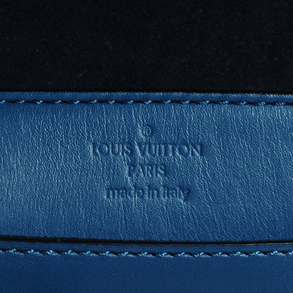 Louis Vuitton Calfskin Louise Clutch Blue 7 of 8