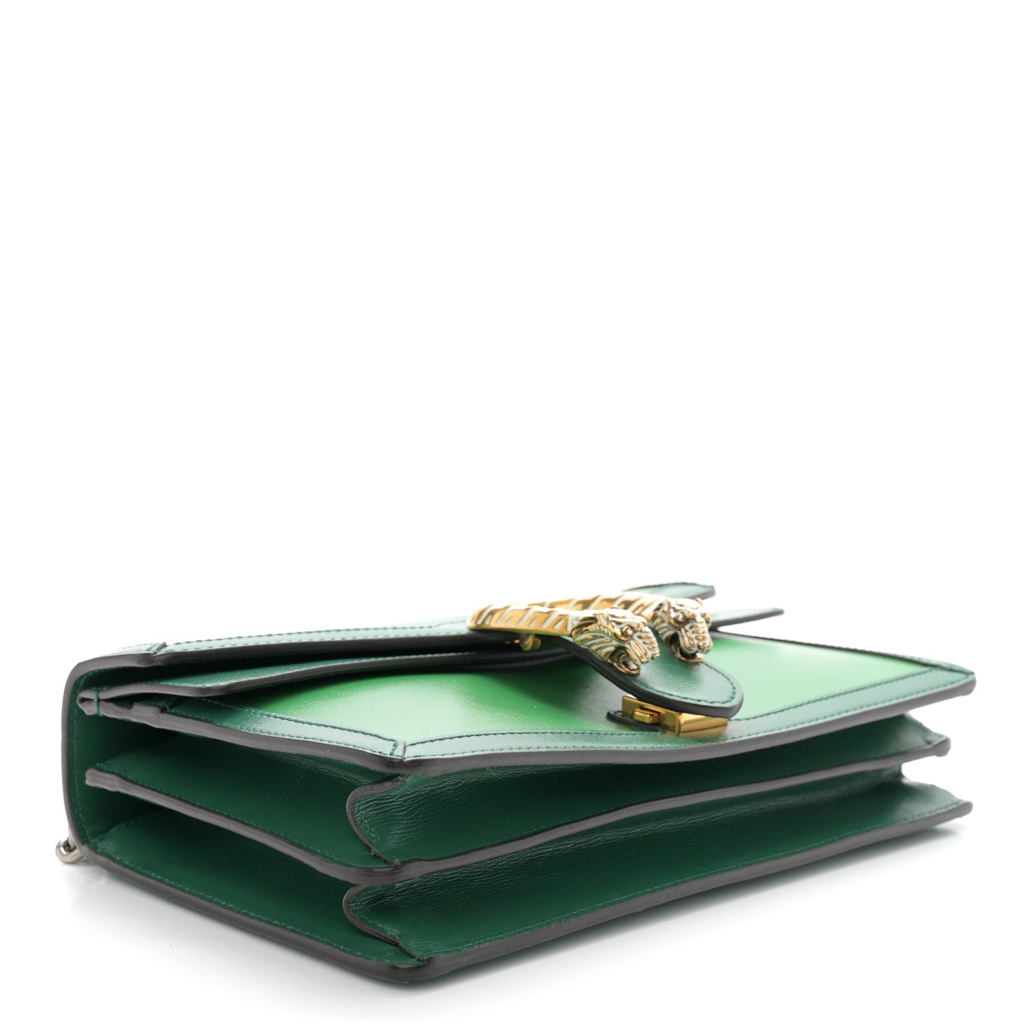 Gucci Azalea Calfskin Enamel Small Dionysus Shoulder Bag New Shamarock Emerald Off White 4 of 13
