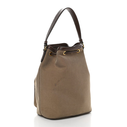 Prada Jacquard Logo Mini Bucket Crossbody Bag Corda Bruciato 3 of 9