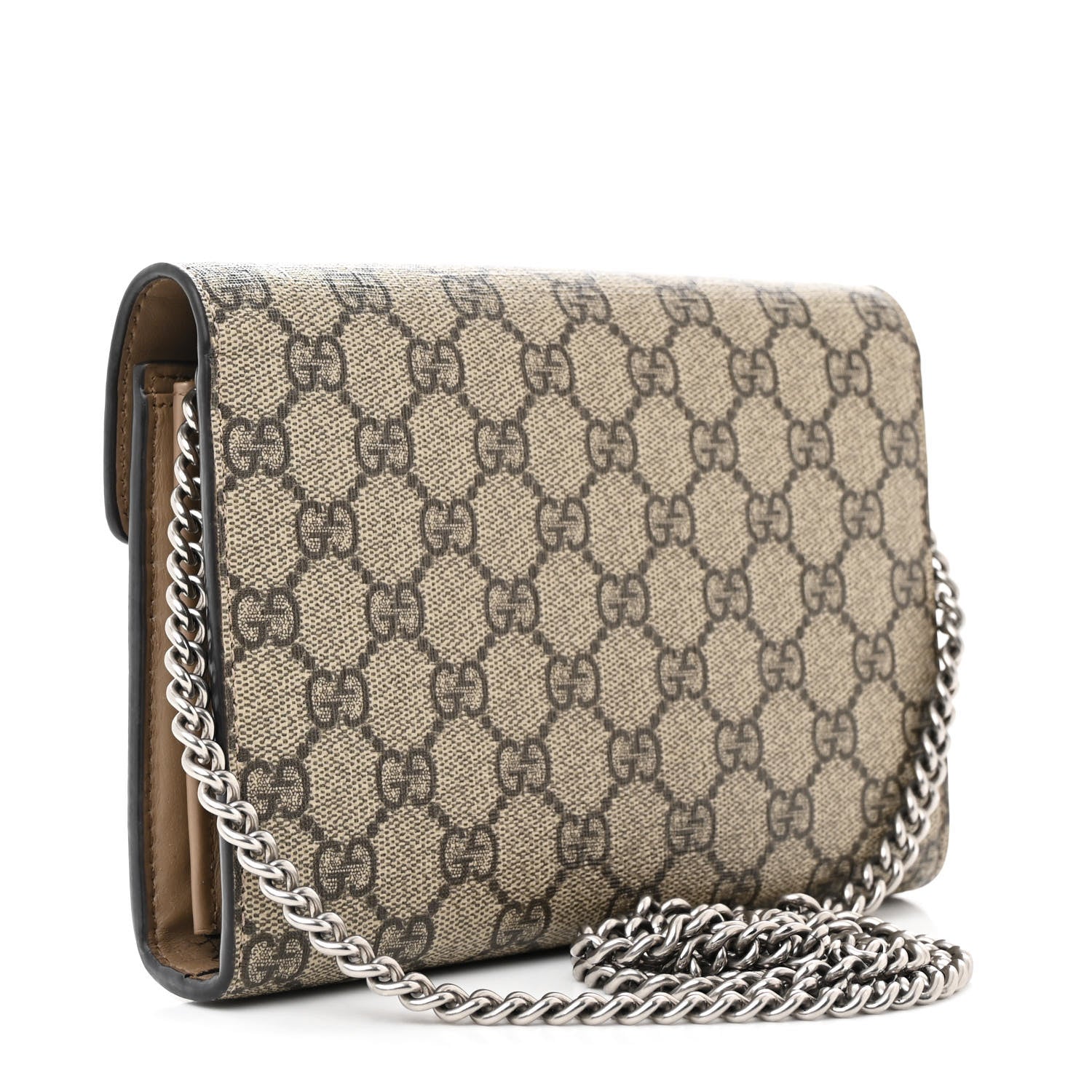 Gucci GG Supreme Monogram Mini Dionysus Chain Wallet Beige Taupe 3 of 16