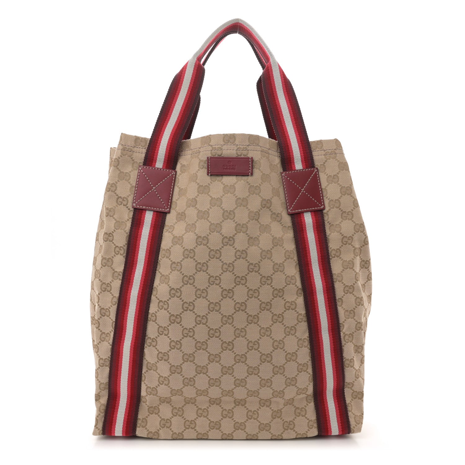 Gucci GG Monogram Medium Web Handle Vertical Tote Red 1 of 10