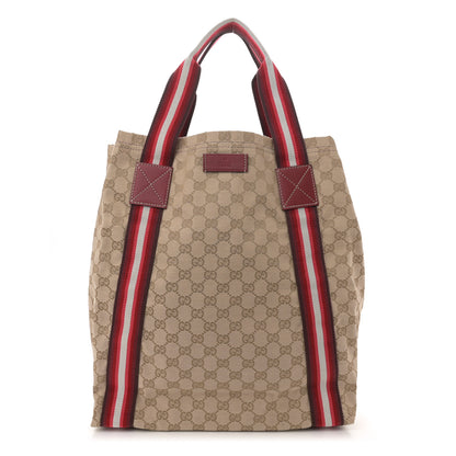Gucci GG Monogram Medium Web Handle Vertical Tote Red 1 of 10