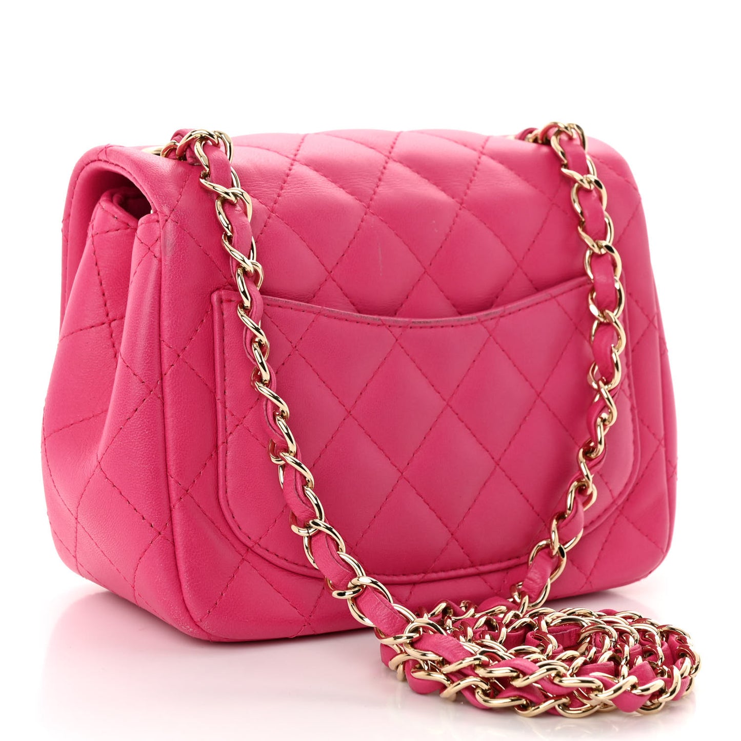 Lambskin Quilted Mini Square Flap Pink